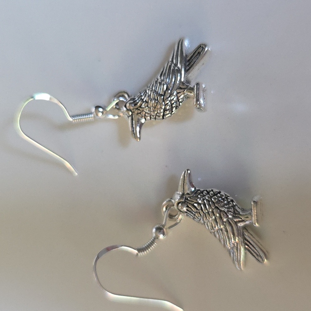 Crow RAVEN  EARRINGS 925S Post